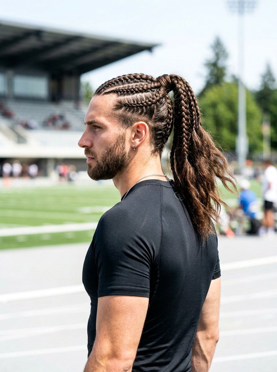 Warrior Ponytail With Braids - 20 viking braid hairstyles for men - 20 viking braid hairstyles for men