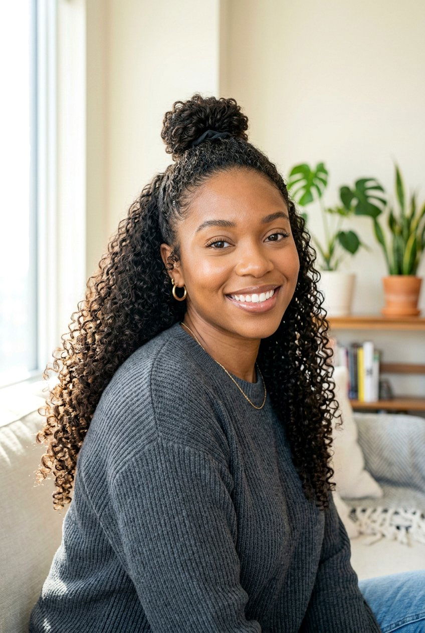 Wash And Go Natural Hair Half Up Half Down - 20 natural hair half up half down styles - 20 natural hair half up half down styles