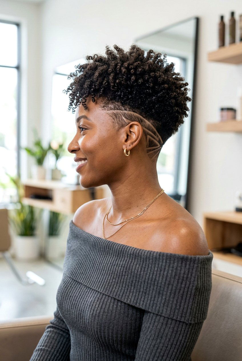 Wash And Go TWA With Undercut - 20 wash and go on twa haircut - 20 wash and go on twa haircut