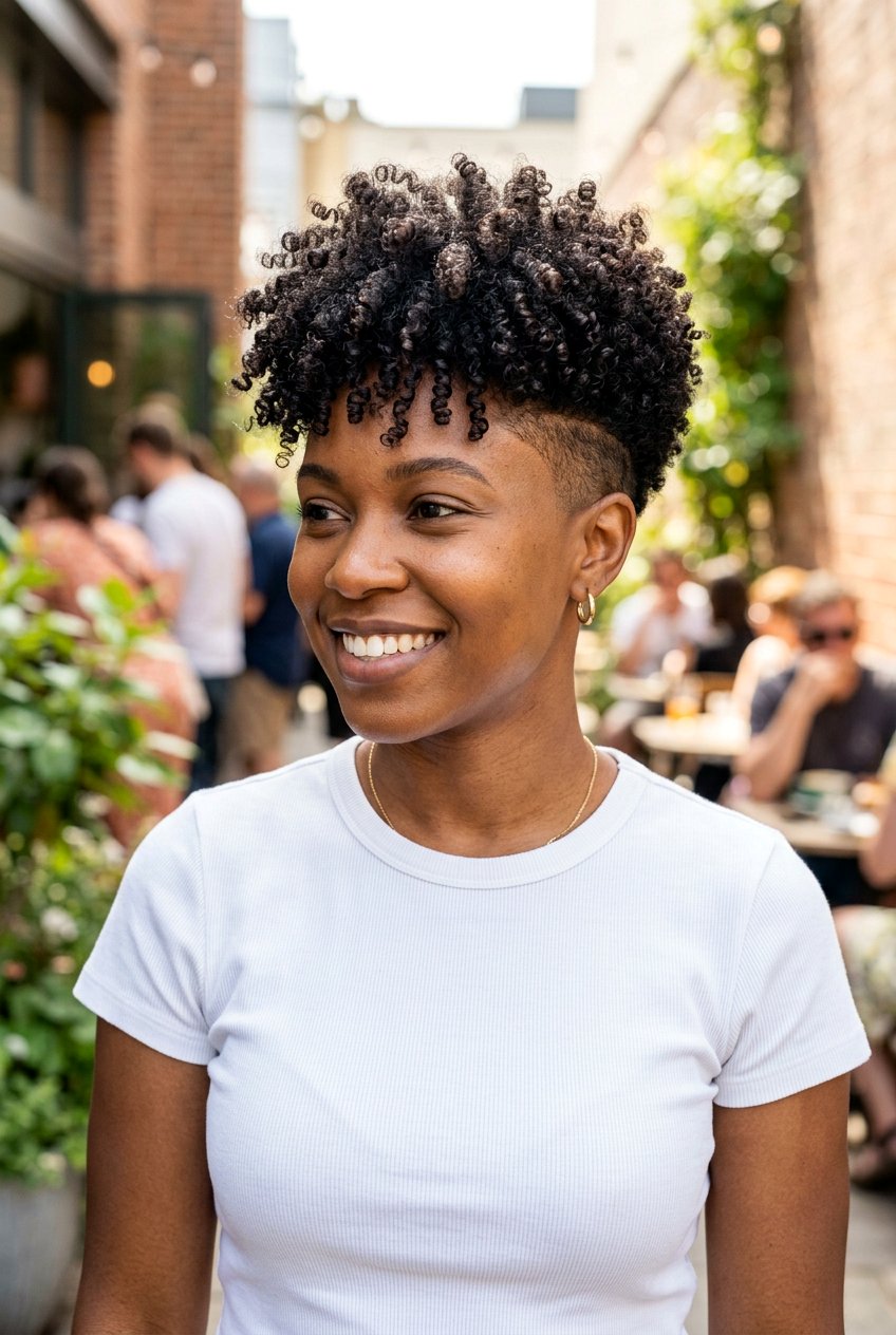 Wash and Go Natural Hair with Shaved Sides - 20 natural hairstyle with shaved sides - 20 natural hairstyle with shaved sides