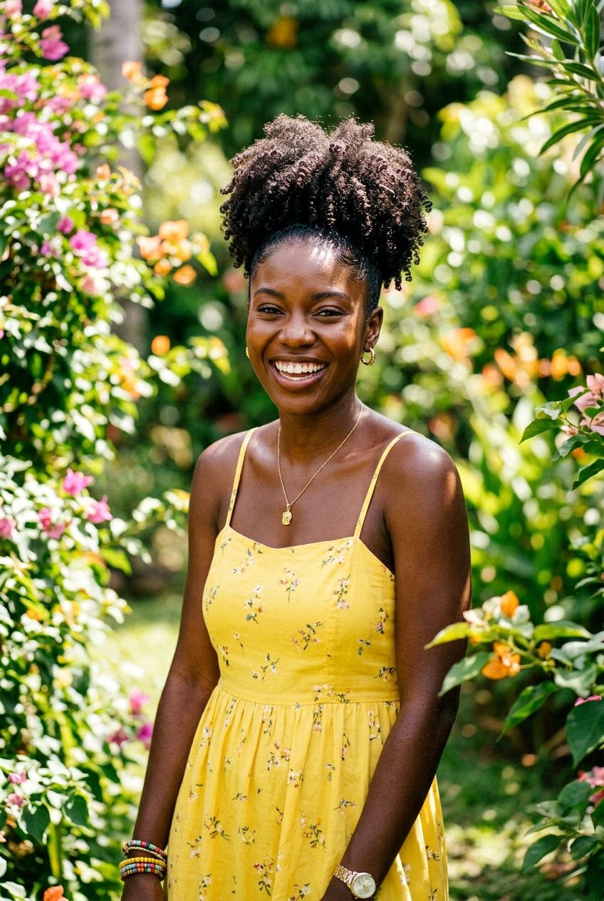 Wash and Go Puff with Defined Curls - 20 quick puff hairstyles for black women - 20 quick puff hairstyles for black women