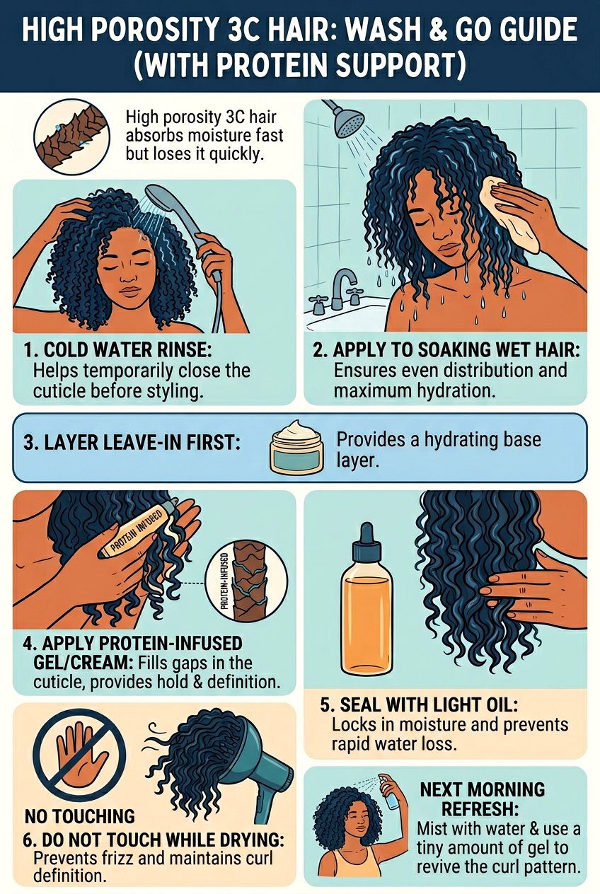 Wash and Go for Thick 3C Hair Using Curl Custard - 20 defined wash and go for 3c hair - 20 defined wash and go for 3c hair