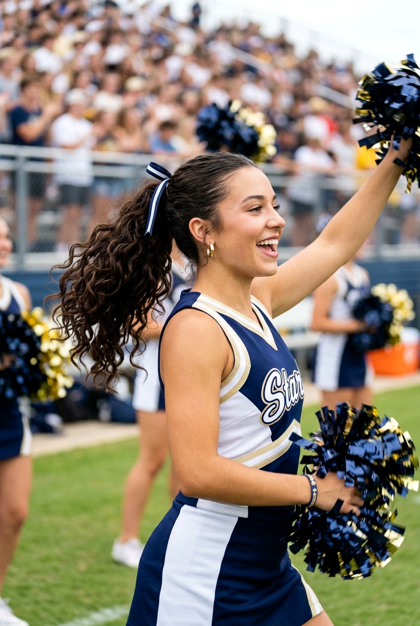 Water Wave Curly Ponytail For Cheer - 20 cheer ponytail with curls - 20 cheer ponytail with curls