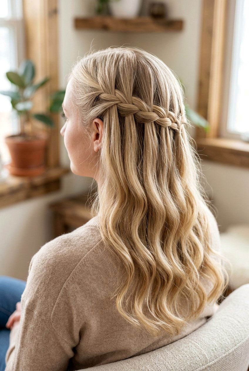 Waterfall Braid - 20 school hairstyle for shoulder length fine hair - 20 school hairstyle for shoulder length fine hair