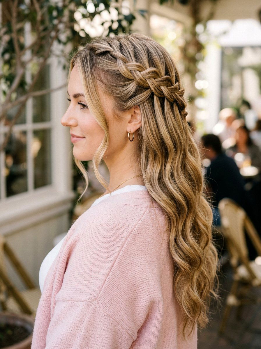 Waterfall Braid - 20 windy day braid hairstyle - 20 windy day braid hairstyle