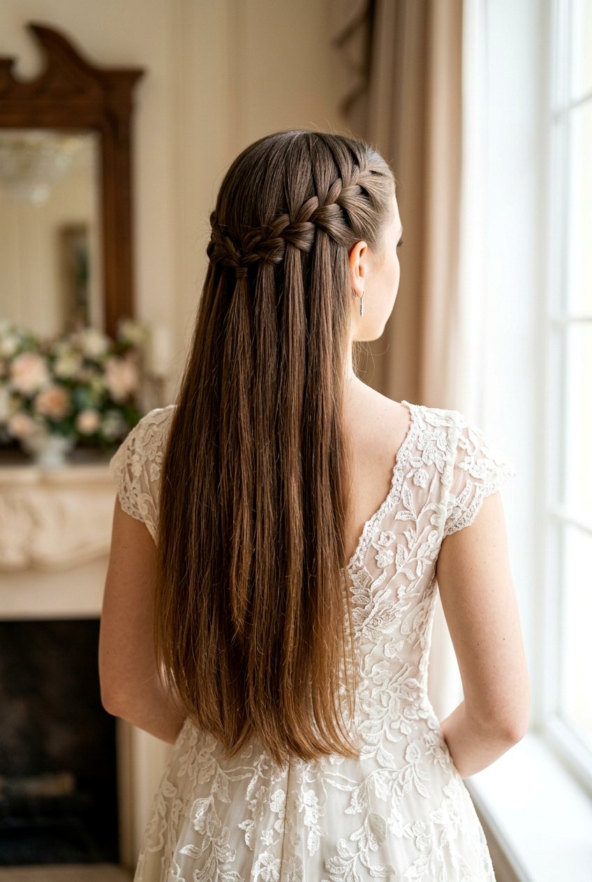 Waterfall Braid - 20 prom hairstyle for long thick straight hair - 20 prom hairstyle for long thick straight hair