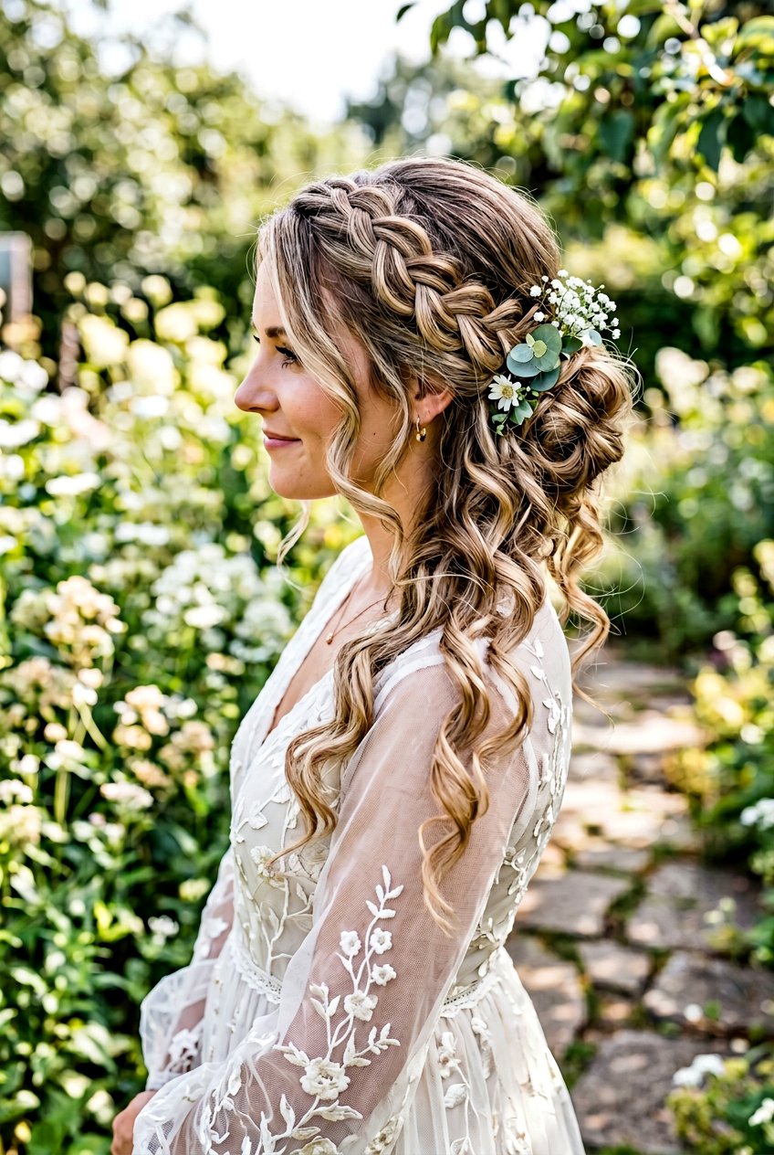 Waterfall Braid Boho Updo - 20 bridal hairstyle for boho braid updo - 20 bridal hairstyle for boho braid updo
