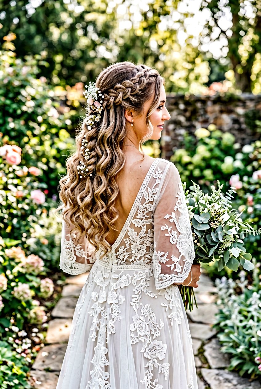 Waterfall Braid Bridal Curls - 20 bridal hairstyle for long natural curls - 20 bridal hairstyle for long natural curls