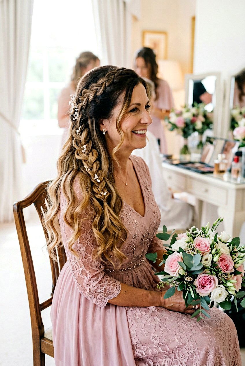 Waterfall Braid Cascade - 20 half up hairstyle for mother of the bride - 20 half up hairstyle for mother of the bride