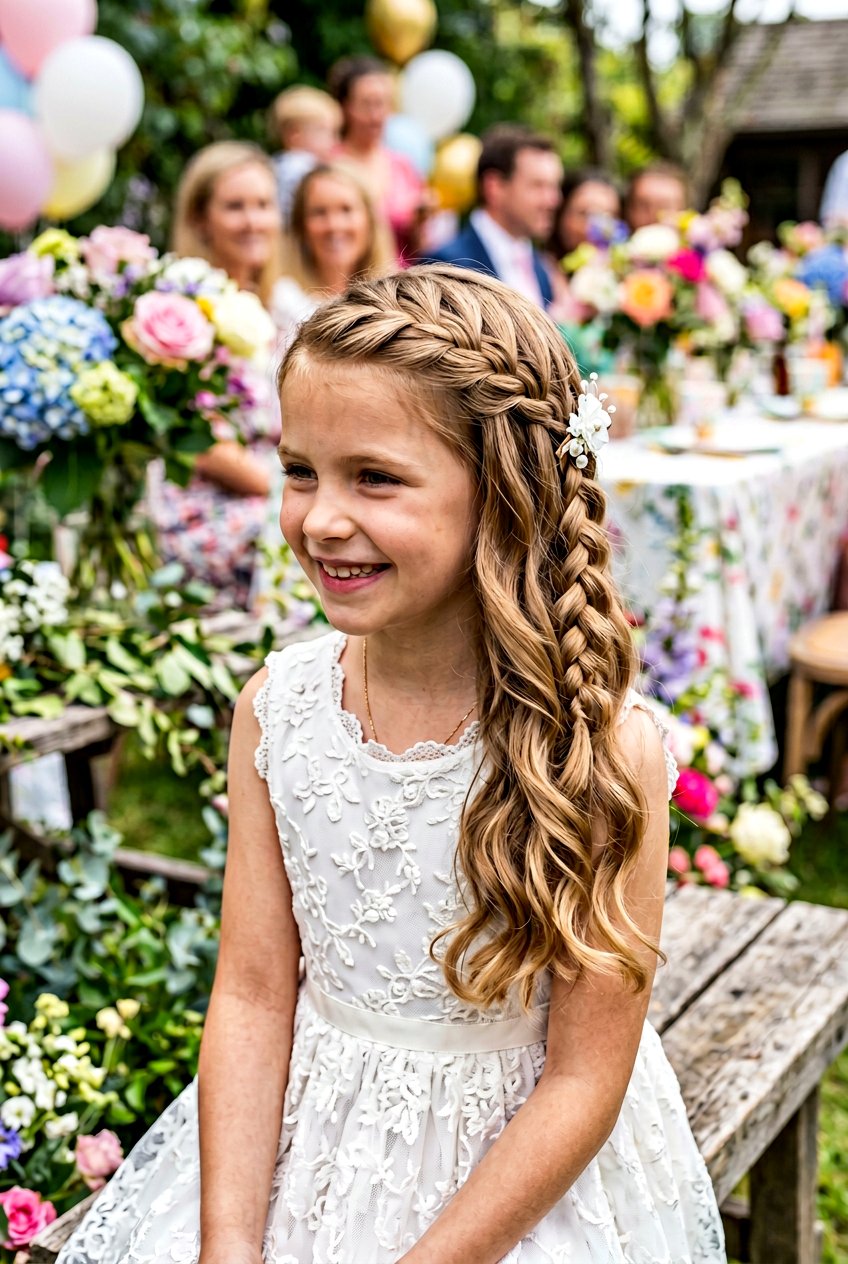 Waterfall Braid For Little Girl Party - 20 little girls party hairstyle with braids - 20 little girls party hairstyle with braids