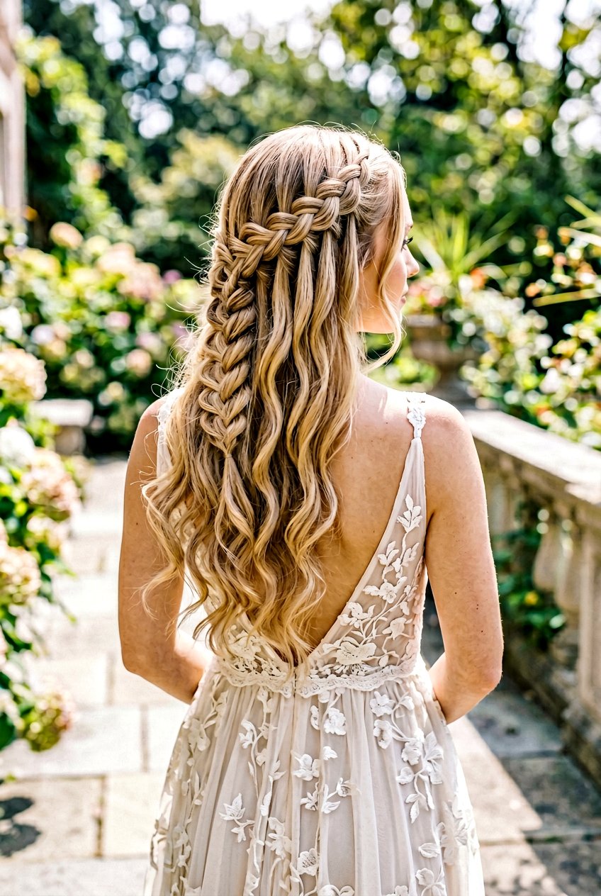 Waterfall Braid Hairstyle - 20 bridal hair ideas for women - 20 bridal hair ideas for women