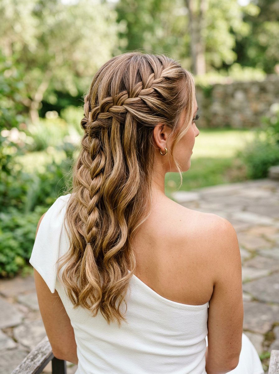 Waterfall Braid Half Up Side Swept - 20 waterfall braid half up hairstyle - 20 waterfall braid half up hairstyle