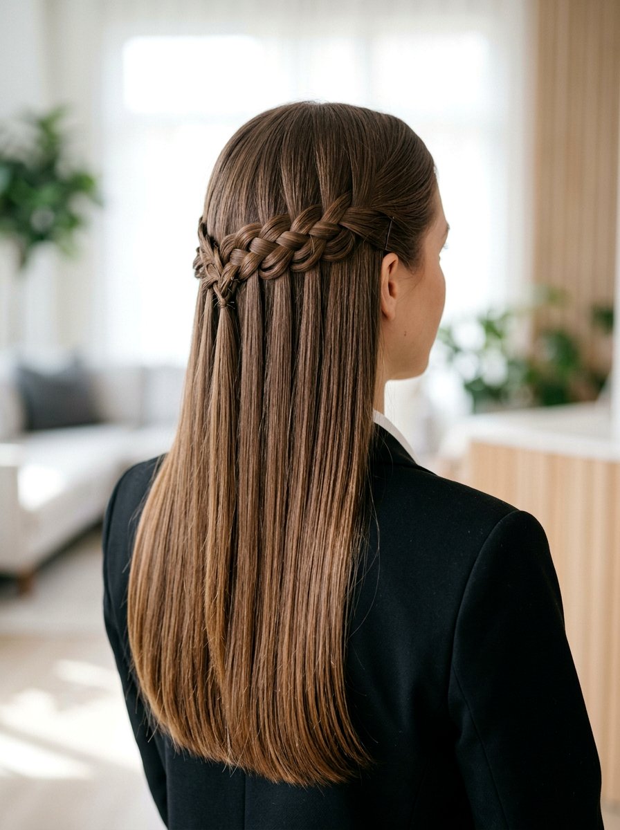 Waterfall Braid Half Up Straight Hair - 20 waterfall braid half up hairstyle - 20 waterfall braid half up hairstyle