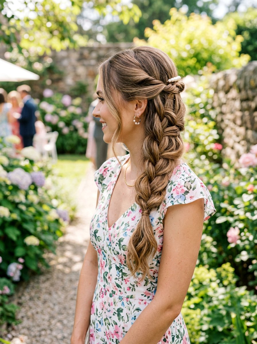 Waterfall Braid Half Updo - 20 humidity proof braid hairstyle - 20 humidity proof braid hairstyle