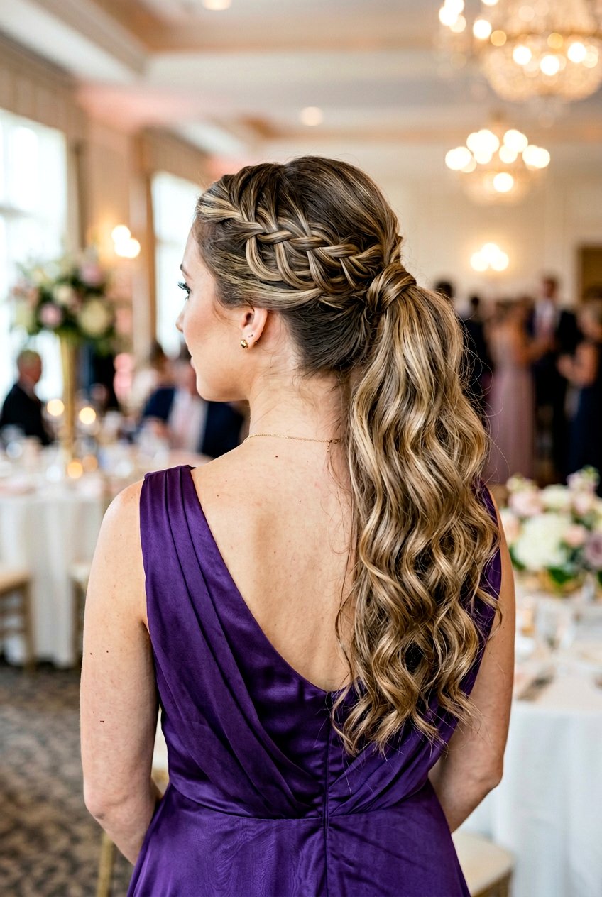 Waterfall Braid Into Ponytail - 20 braided ponytail for wedding guest - 20 braided ponytail for wedding guest