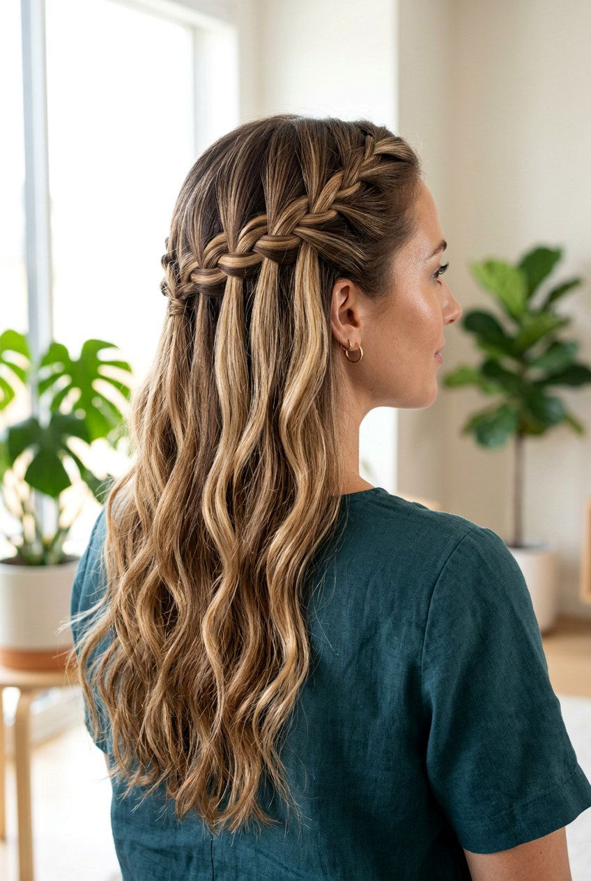 Waterfall Braid Long Hair - 20 boho hairstyles for long hair - 20 boho hairstyles for long hair