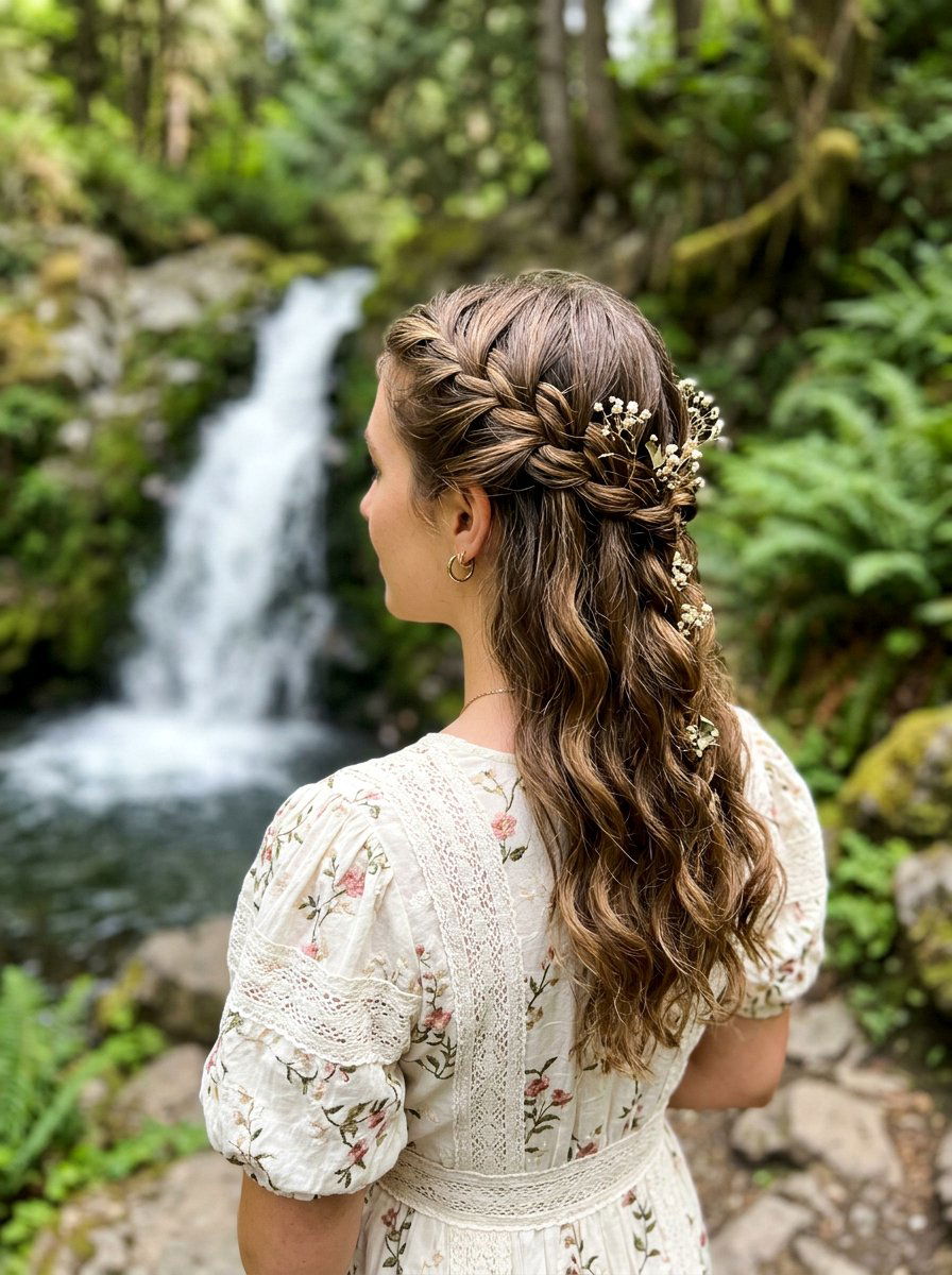 Waterfall Braid Medium Hair - 20 school dance hairstyles for medium hair - 20 school dance hairstyles for medium hair