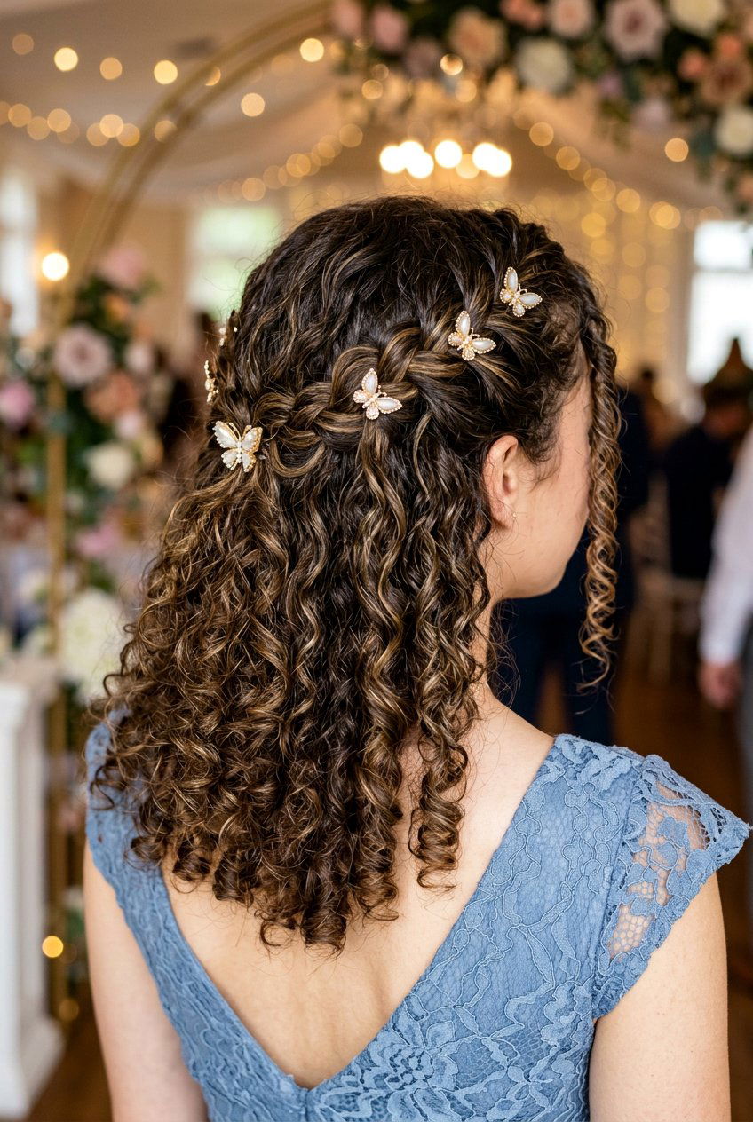 Waterfall Braid On Curly Hair - 20 birthday hairstyle for little girls with curls - 20 birthday hairstyle for little girls with curls