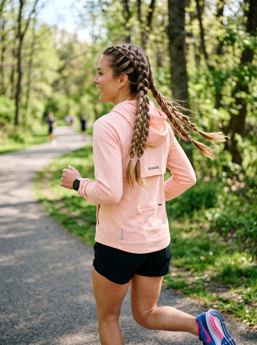 Waterfall Braid Pigtails for Running - 20 running hairstyle with braided pigtails - 20 running hairstyle with braided pigtails