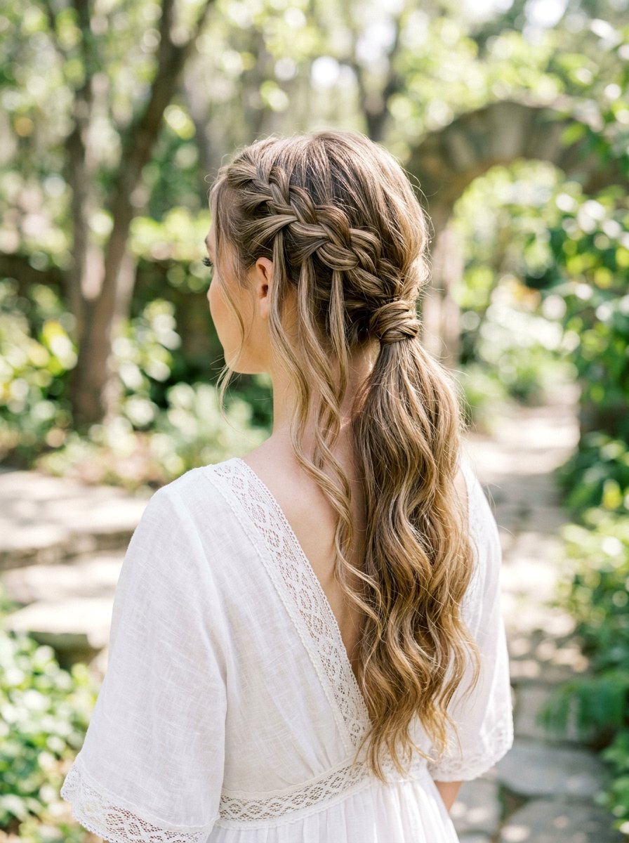 Waterfall Braid Ponytail - 20 prom ponytail with braid - 20 prom ponytail with braid