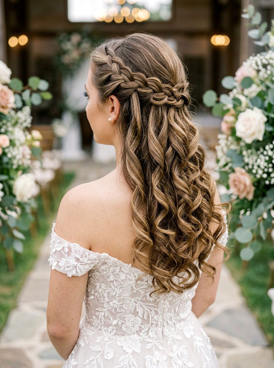 Waterfall Braid Wedding Curls - 20 wedding hairstyles for outdoor ceremony - 20 wedding hairstyles for outdoor ceremony