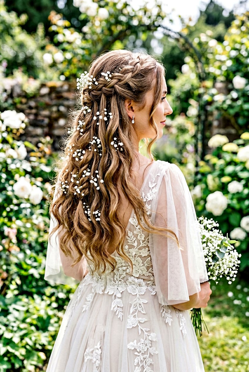20 Stunning Floral Bridal Braid Hairstyle Ideas For Brides