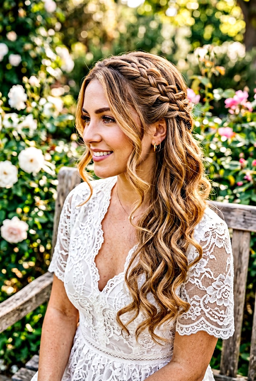 Waterfall Braid with Loose Curls - 20 sweet 16 hairstyles - 20 sweet 16 hairstyles