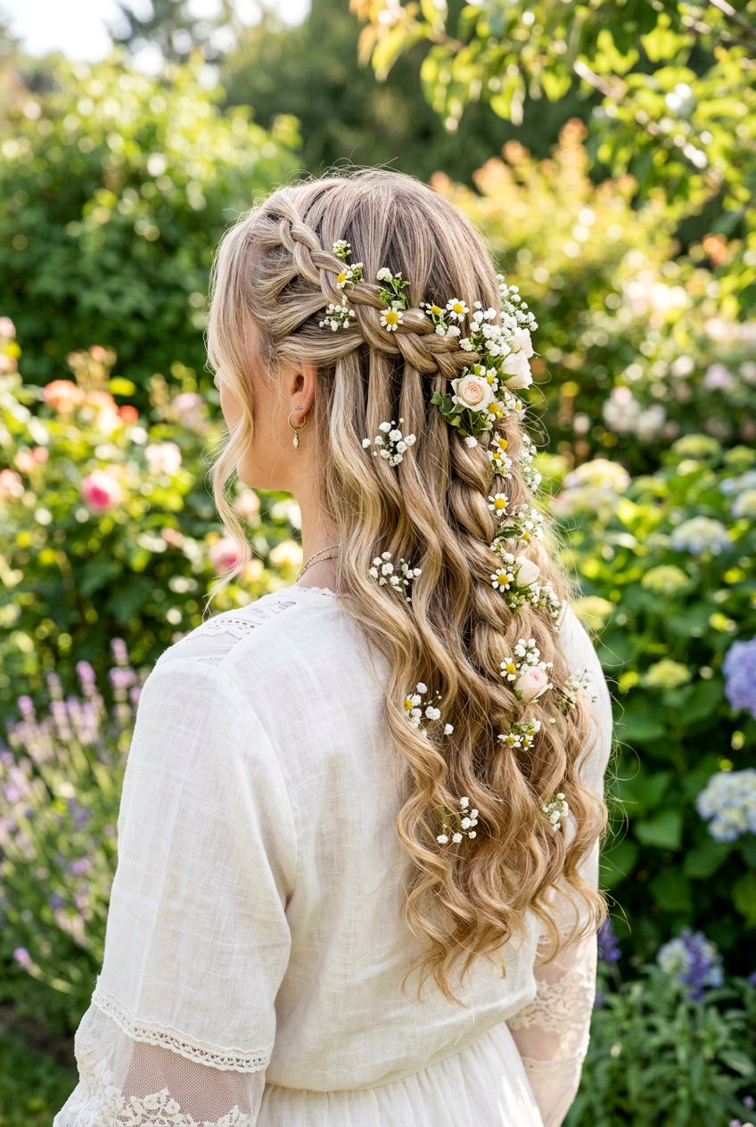 Waterfall Floral Braid - 20 floral braid hairstyle - 20 floral braid hairstyle