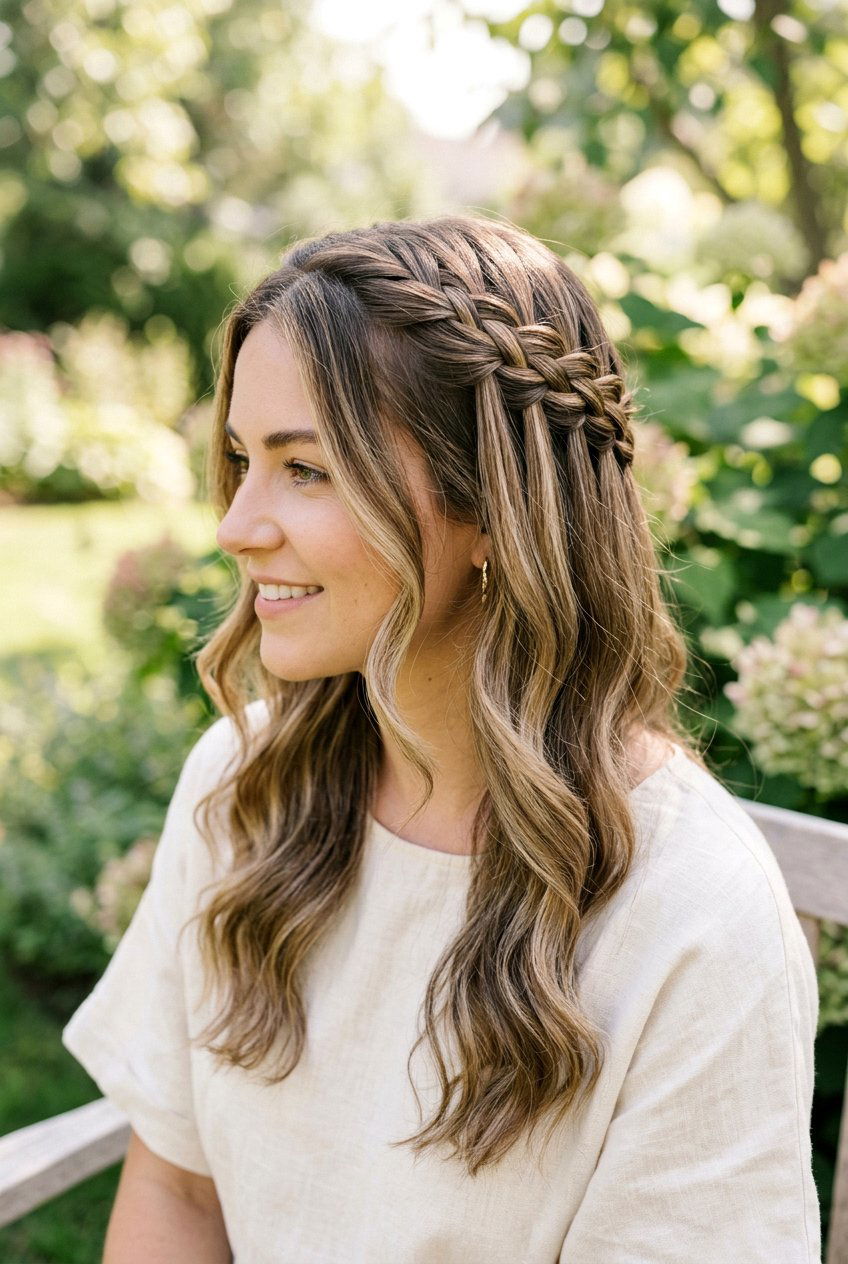 Waterfall Headband Braid Hair - 20 school hairstyle with headband braid - 20 school hairstyle with headband braid