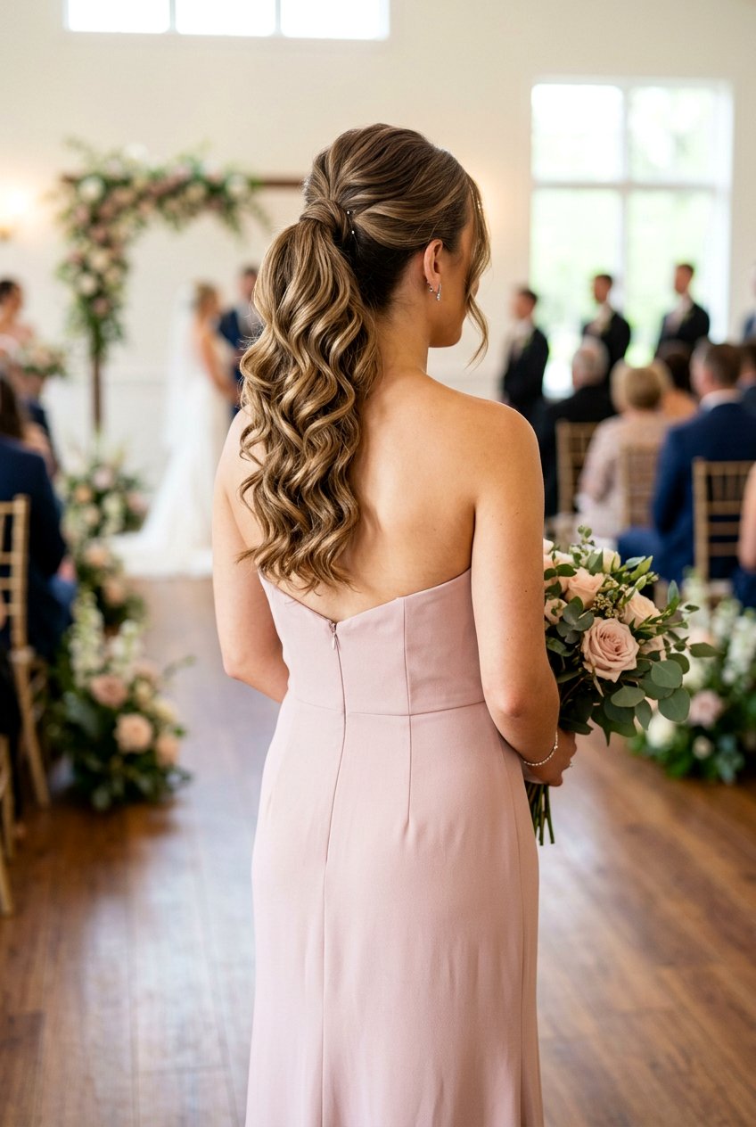 Waterfall Ponytail With Layered Waves - 20 bridesmaid ponytail with waves - 20 bridesmaid ponytail with waves
