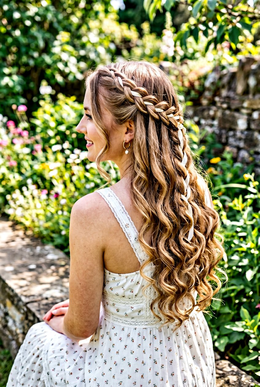 Waterfall Ribbon Woven Braid - 20 ribbon woven braid hairstyle - 20 ribbon woven braid hairstyle