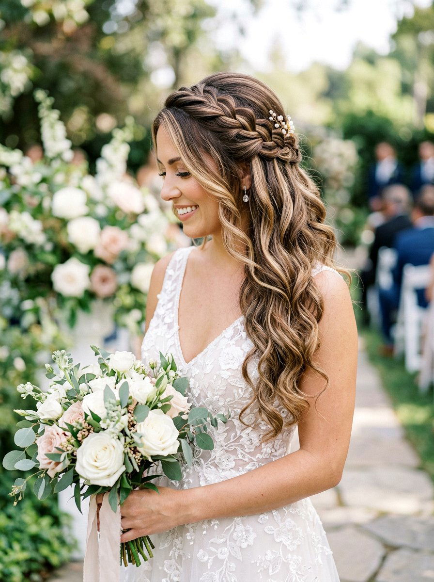 Waterfall Side Braid Wedding - 20 wedding hairstyles with side braid - 20 wedding hairstyles with side braid