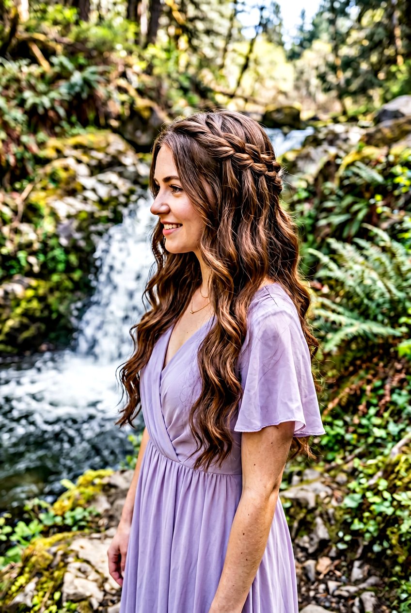 Waterfall Twist Half Up - 20 prom hairstyle with twisted half up - 20 prom hairstyle with twisted half up