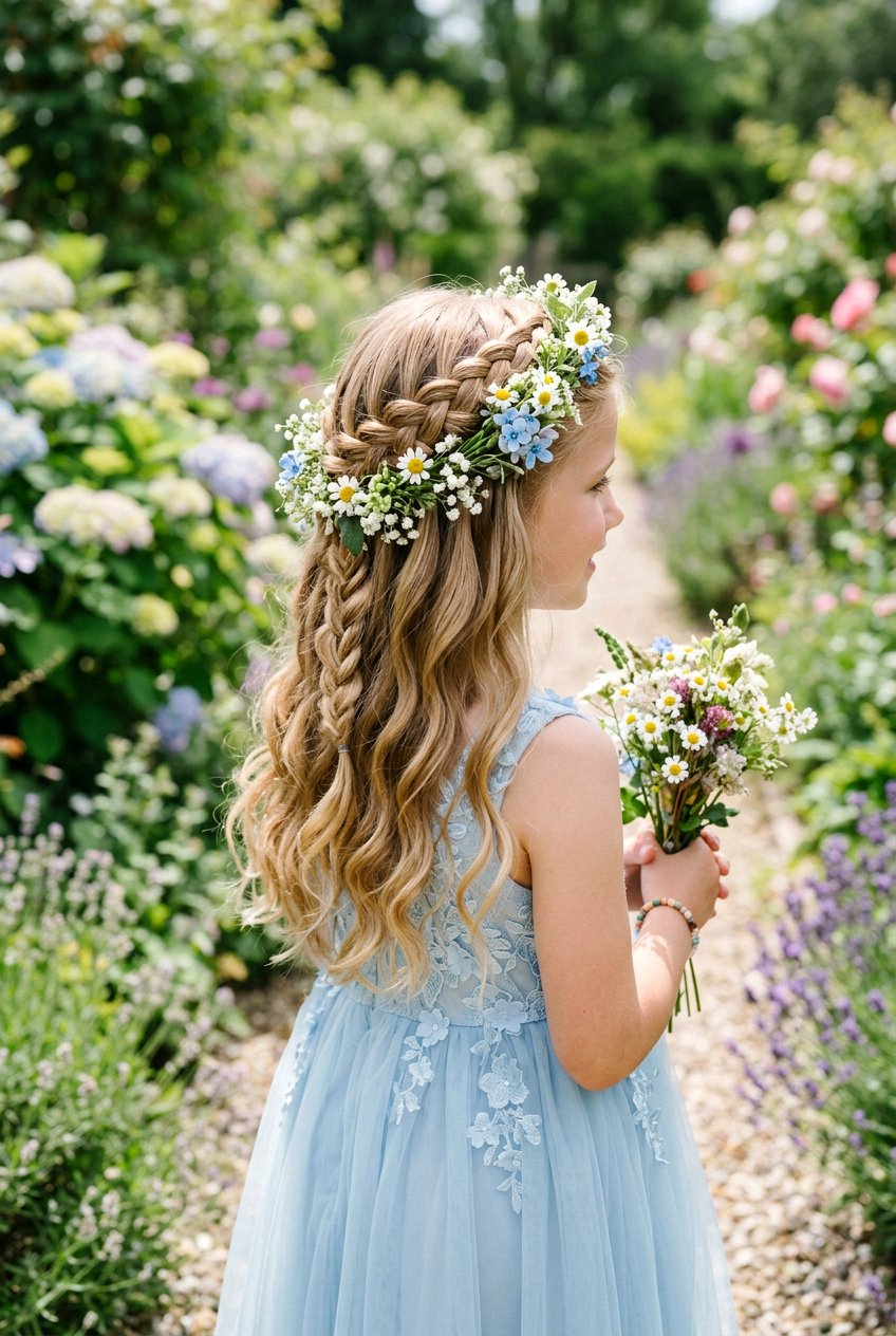 Waterfall braid crown flower girl - 20 flower girl braided crown - 20 flower girl braided crown