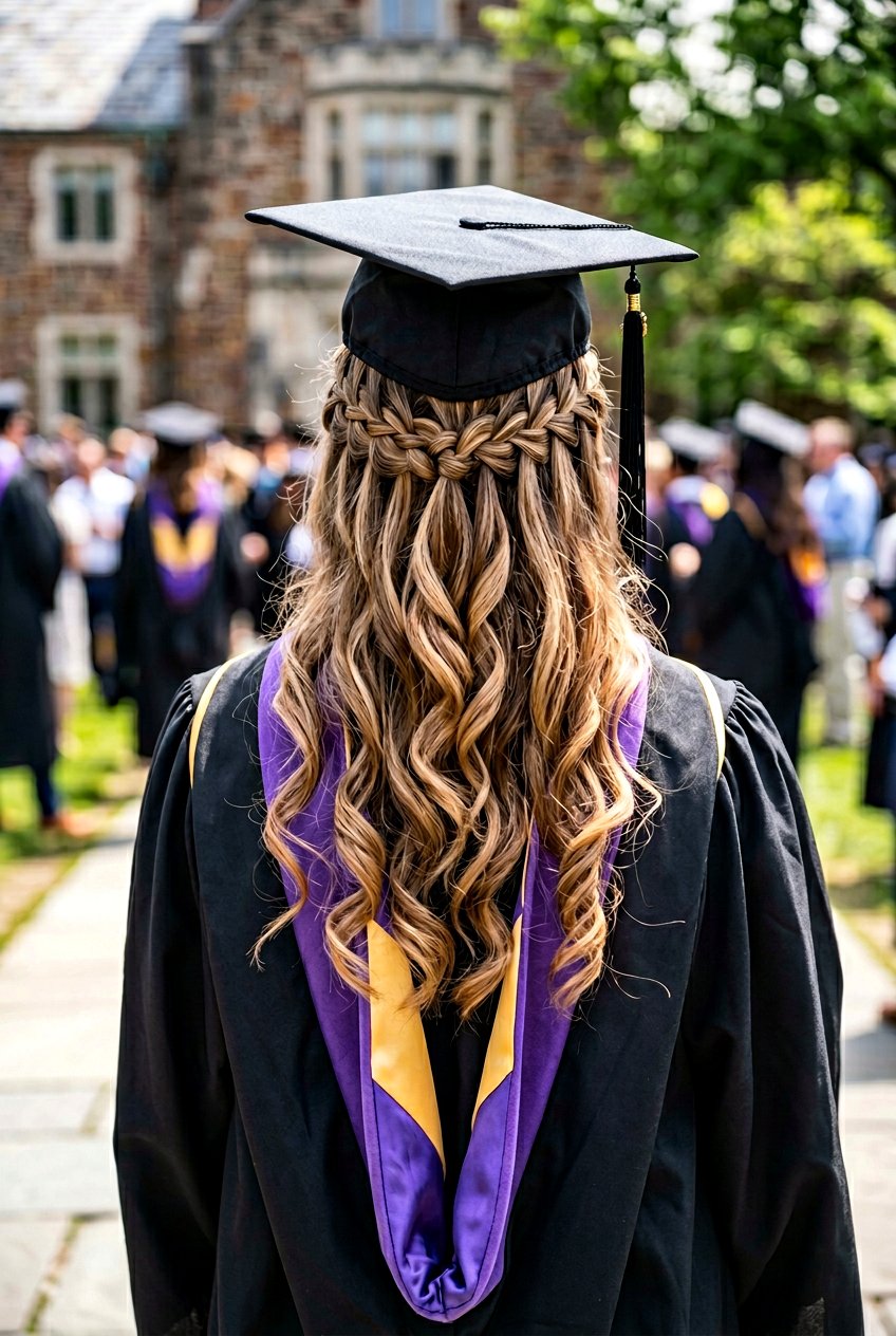 Waterfall braid graduation hair - 20 graduation hairstyles with braids - 20 graduation hairstyles with braids
