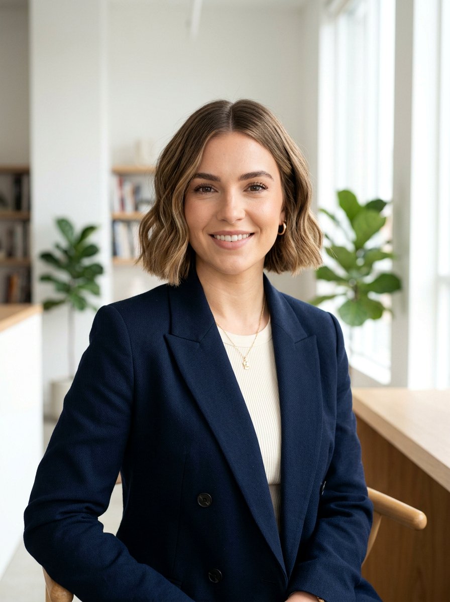 Waved Chin Bob With Center Part - 20 date night hairstyle with sleek center part - 20 date night hairstyle with sleek center part