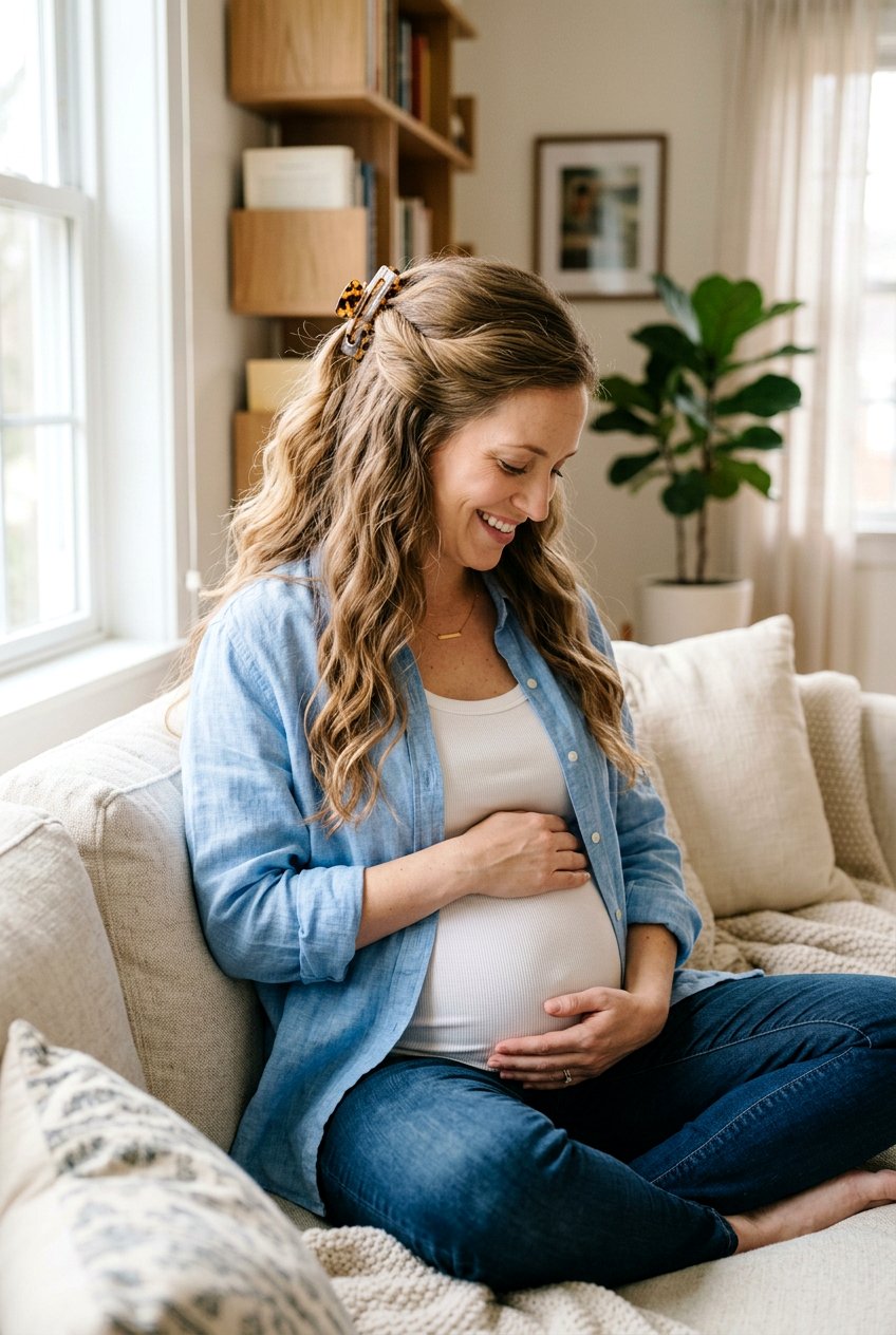 Waves With Claw Clip Maternity Shoot Hair - 20 maternity shoot waves hairstyle - 20 maternity shoot waves hairstyle