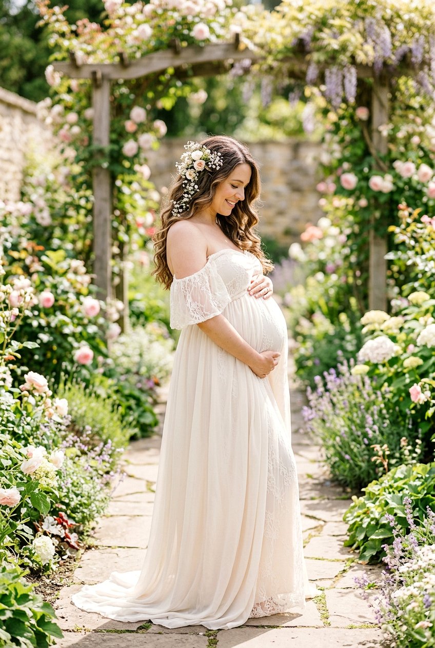 Waves With Floral Hair Accessories Maternity Shoot - 20 maternity shoot waves hairstyle - 20 maternity shoot waves hairstyle