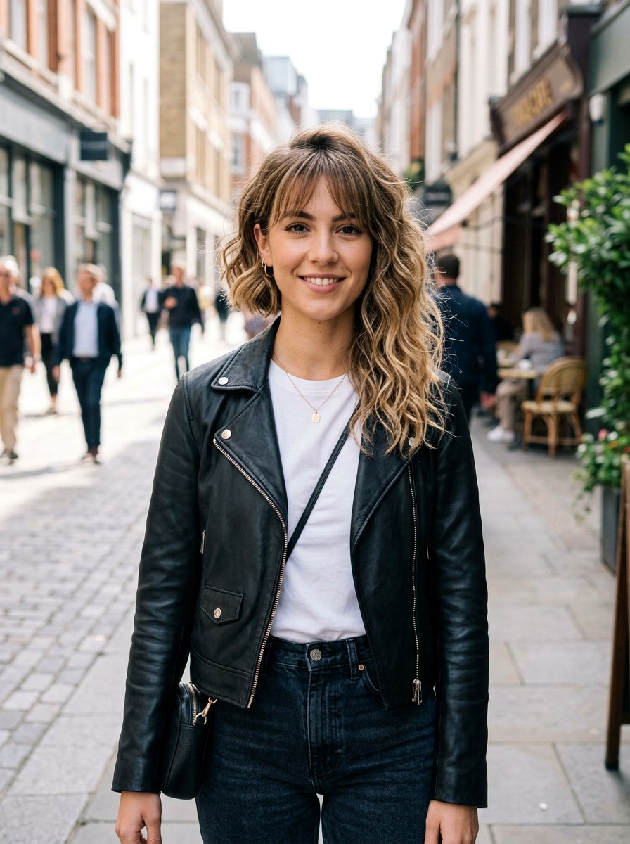 20 Chic Wavy Haircut with Wispy Bangs for a Fresh New Look