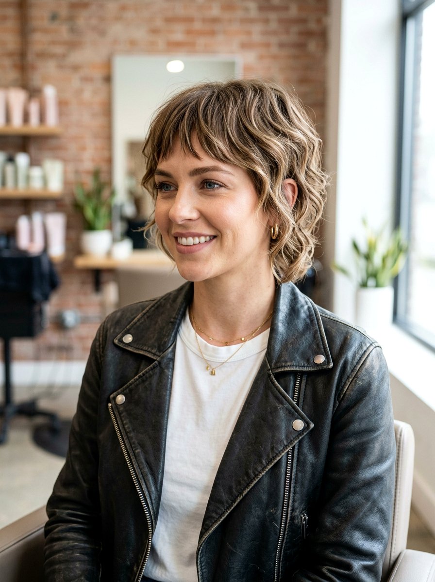 Wavy Bixie Cut With Piecey Bangs - 20 wavy shoulder length haircut with bangs - 20 wavy shoulder length haircut with bangs