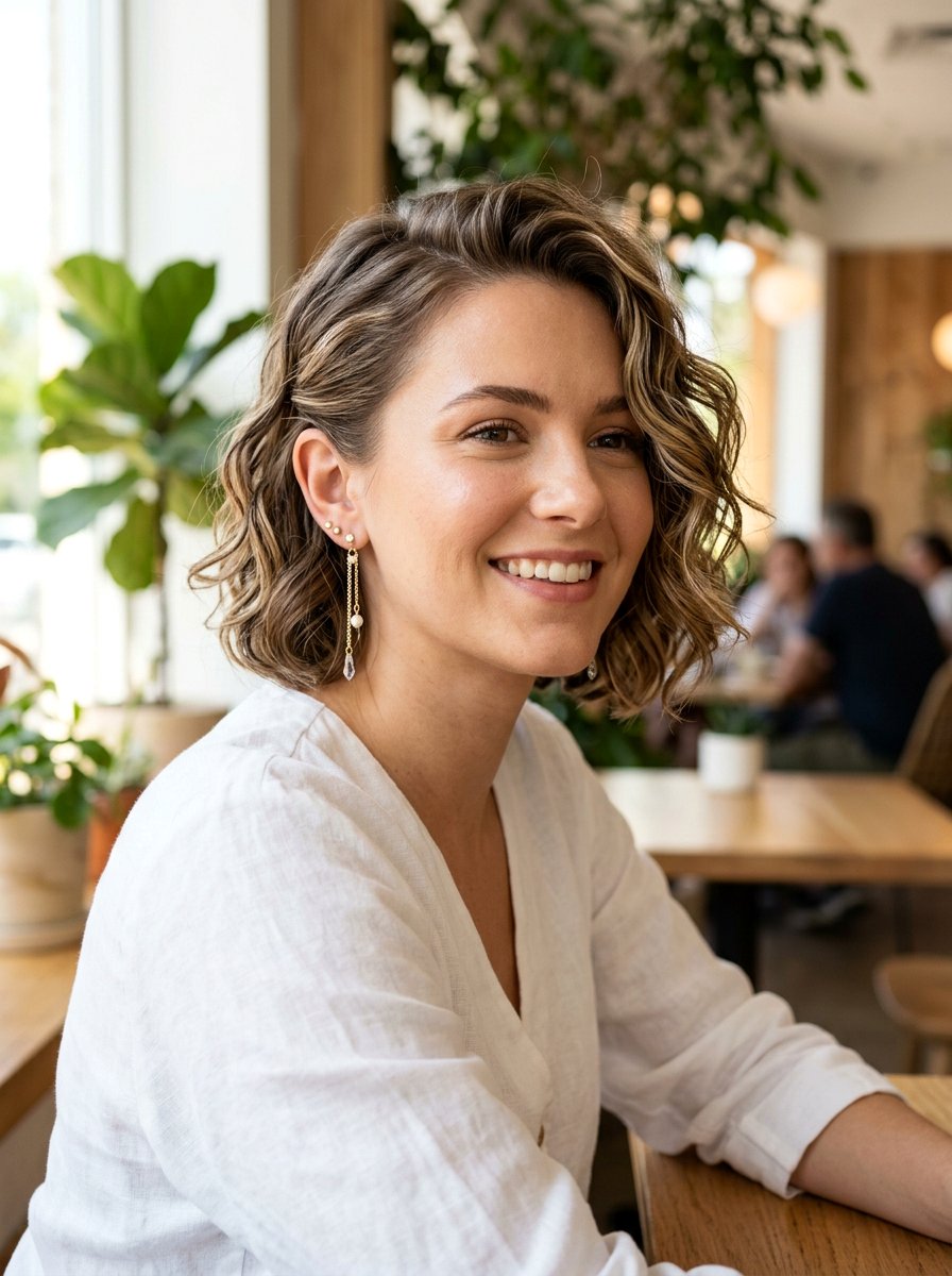 Wavy Bixie With Ear Tuck - 20 wavy bixie haircut for thick hair - 20 wavy bixie haircut for thick hair