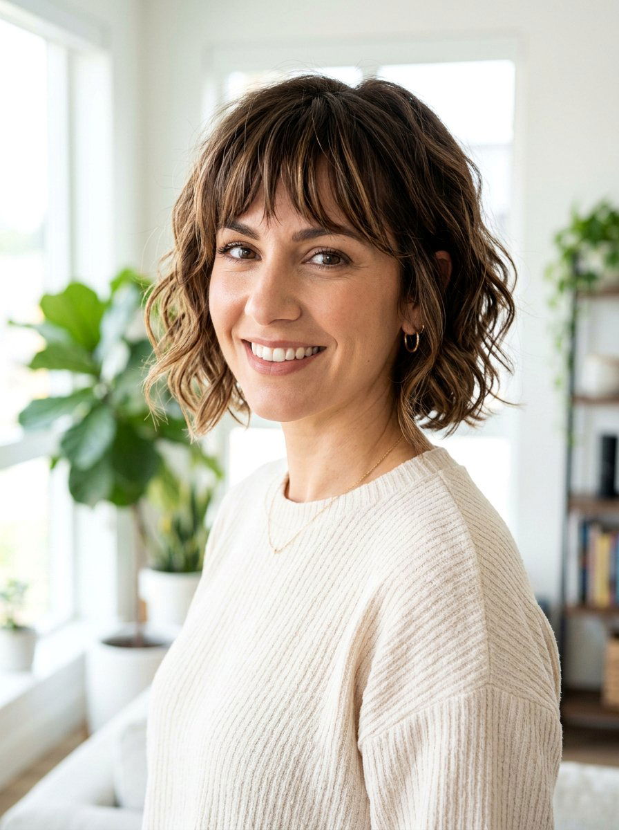 Wavy Bixie With Piecey Bangs - 20 wavy bixie haircut for thick hair - 20 wavy bixie haircut for thick hair