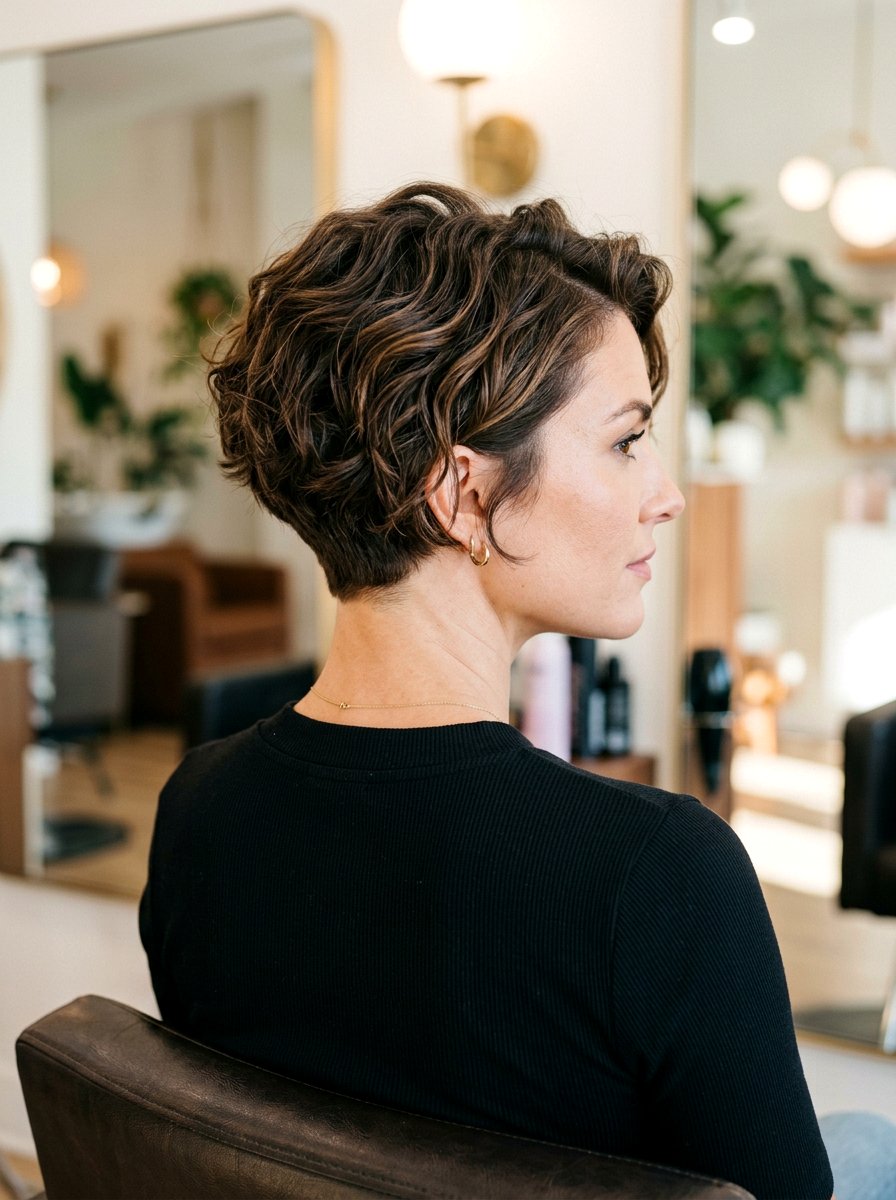 Wavy Bixie With Tapered Nape - 20 wavy bixie haircut for thick hair - 20 wavy bixie haircut for thick hair