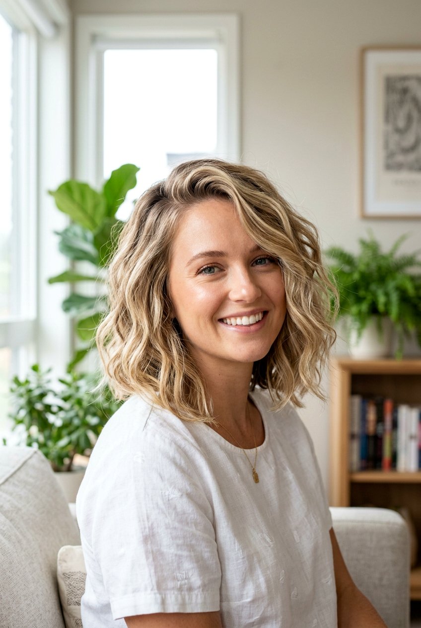 Wavy Bob - 20 short haircuts for round faces - 20 short haircuts for round faces