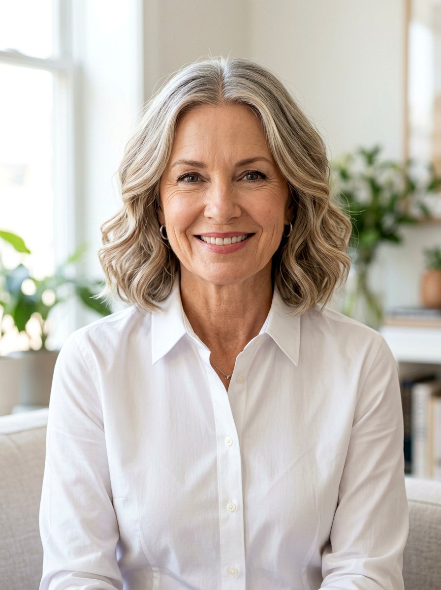 Wavy Bob With Center Part - 20 wavy bob haircut for mature women - 20 wavy bob haircut for mature women