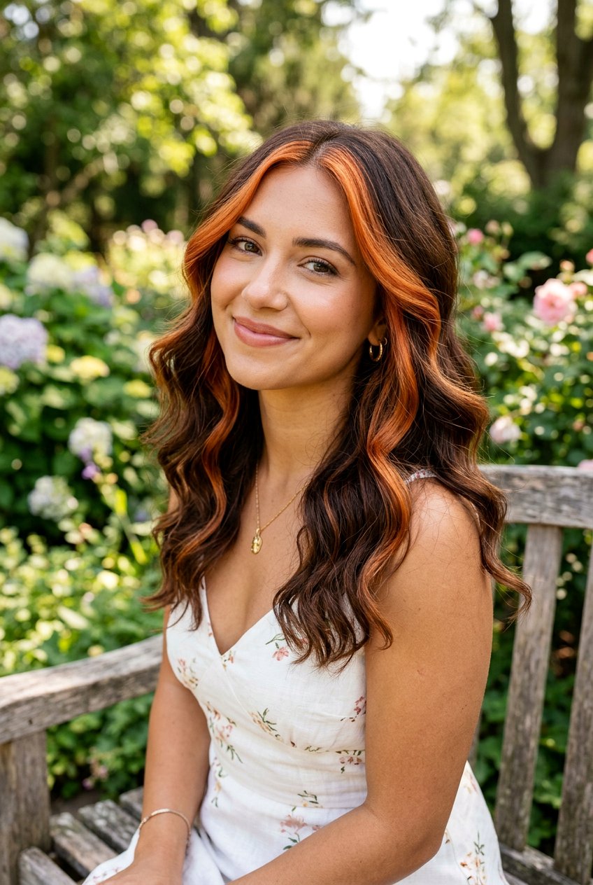 Wavy Brunette Hair With Copper Money Piece - 20 brunette hair with copper money piece - 20 brunette hair with copper money piece