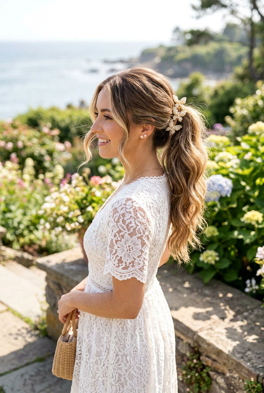 Wavy Butterfly Clip Ponytail - 20 butterfly clip ponytail hairstyle - 20 butterfly clip ponytail hairstyle