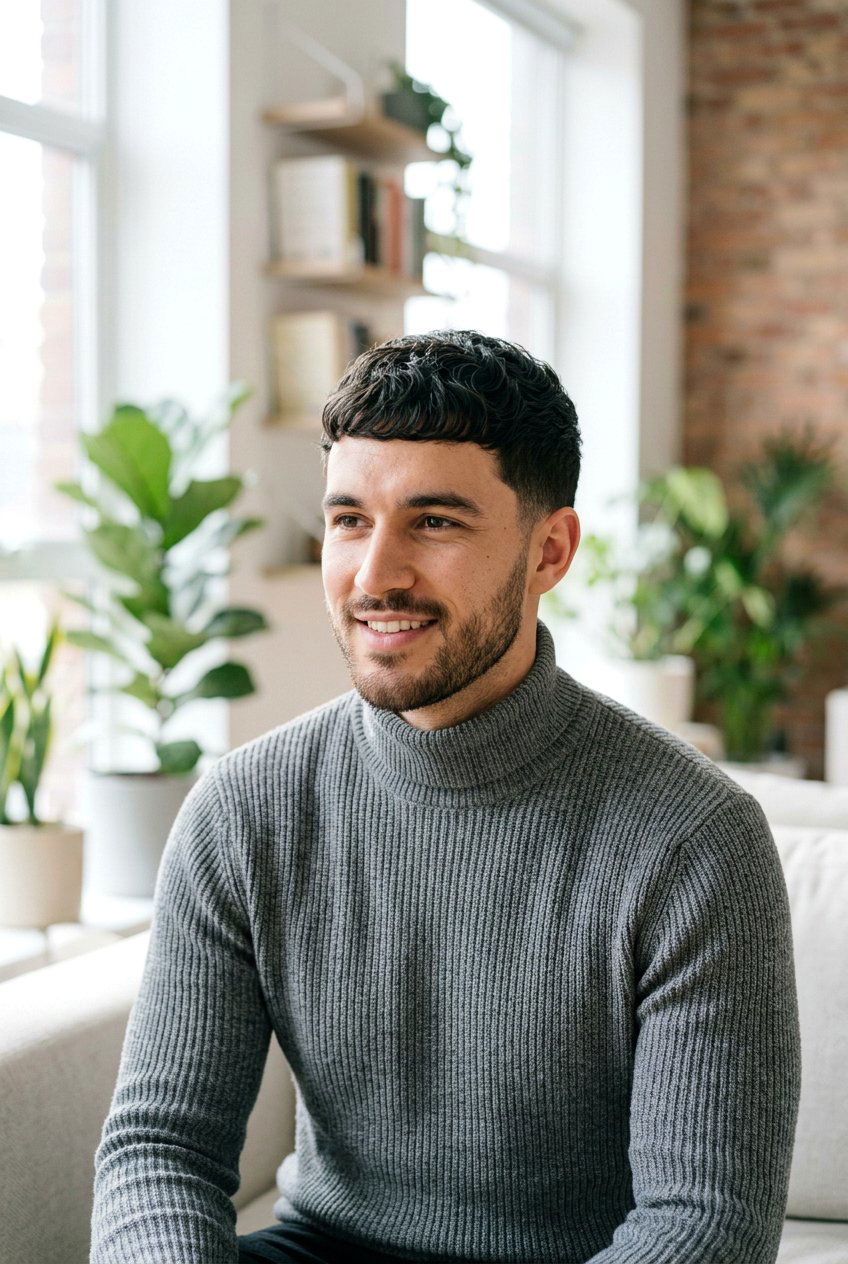 Wavy Caesar Cut - 20 mens haircut for thick wavy hair - 20 men’s haircut for thick wavy hair