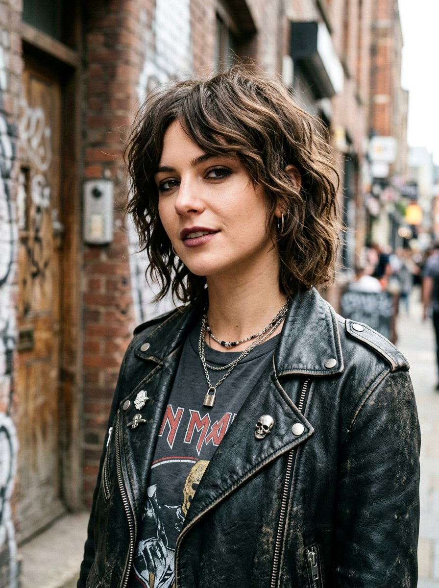 Wavy Chin Length Bob With Chopped Layers - 20 wavy chin length bob with layers - 20 wavy chin length bob with layers