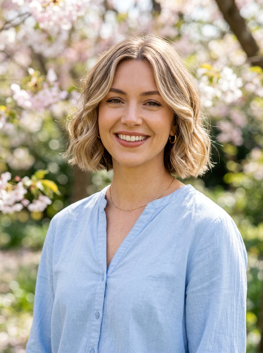 Wavy Chin Length Bob With Face Framing Layers - 20 wavy chin length bob with layers - 20 wavy chin length bob with layers